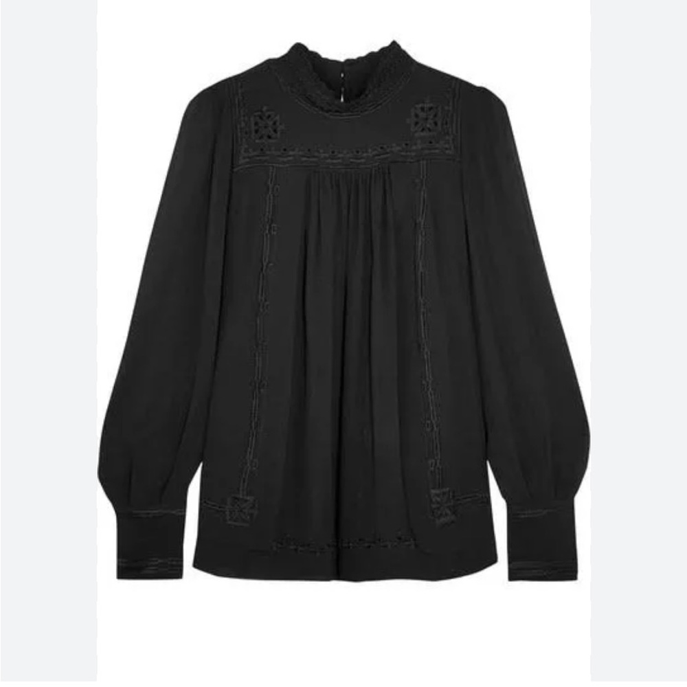 NWOT Isabel marant SZ M/38 high neck Maeva silk embroidered top - Picture 2 of 14